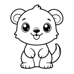 Simple vector illustration of Animal drawing for toddlers coloring activity