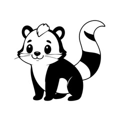 Cute vector illustration Skunk for kids coloring activity page