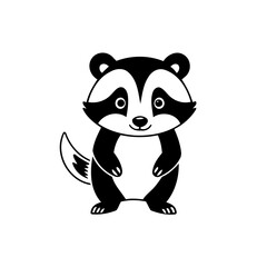 Cute vector illustration Badger hand drawn for kids page