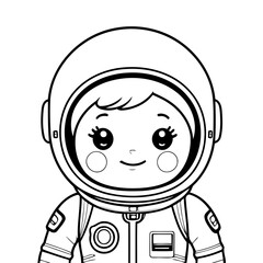 Simple vector illustration of Astronaut hand drawn for toddlers