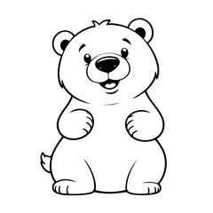 Vector illustration of a cute Polarbear drawing for children page