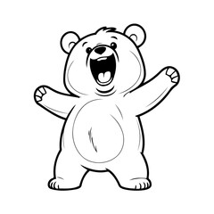 Vector illustration of a cute Bear drawing for colouring page