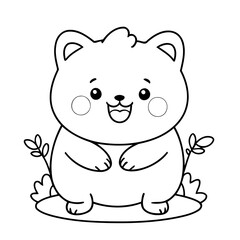 Cute vector illustration Kawaii for kids colouring worksheet