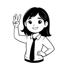 Vector illustration of a cute Business doodle for toddlers coloring activity