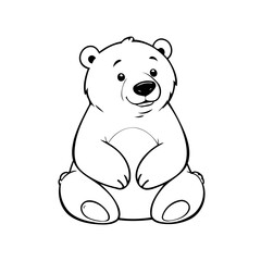 Simple vector illustration of Polarbear for toddlers colouring page