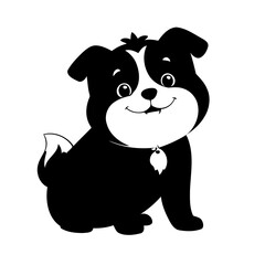 Simple vector illustration of Dog doodle for toddlers worksheet