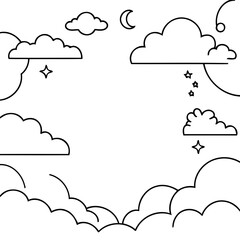 Cute vector illustration Sky drawing for toddlers book