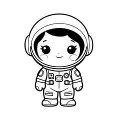 Vector illustration of a cute Astronaut drawing for toddlers book
