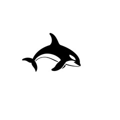 Simple vector illustration of Orca hand drawn for kids coloring page
