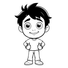 Cute vector illustration Person drawing for kids colouring activity