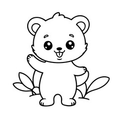 Vector illustration of a cute Palmerian drawing for toddlers coloring activity