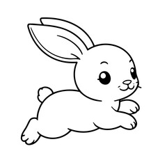 Simple vector illustration of Bunny drawing for children page