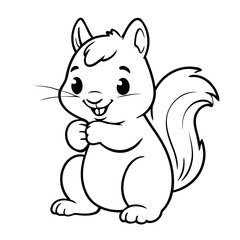 Cute vector illustration Squirrel doodle for toddlers worksheet