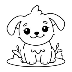 Cute vector illustration Maltese doodle for kids colouring page