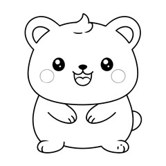 Cute vector illustration Kawaii colouring page for kids