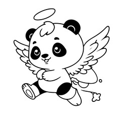 Vector illustration of a cute Panda doodle for kids colouring page