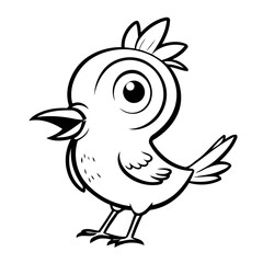 Simple vector illustration of Bird doodle for toddlers worksheet