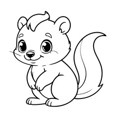Cute vector illustration Skunk hand drawn for toddlers