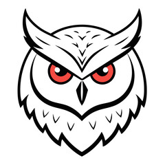 Fototapeta premium Vector illustration of a cute Owl drawing for toddlers coloring activity