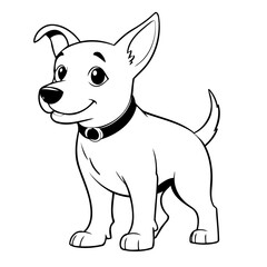 Vector illustration of a cute Dog drawing for toddlers book