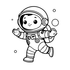 Cute vector illustration Astronaut drawing for toddlers book