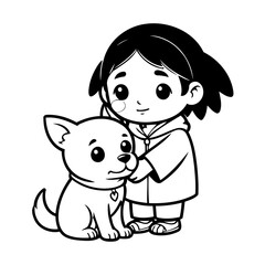 Cute vector illustration Beggar doodle for kids colouring page