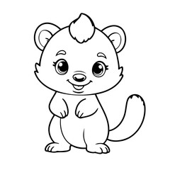 Cute vector illustration Skunk drawing for kids page