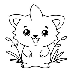 Vector illustration of a cute Palmerian drawing for toddlers book