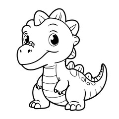 Simple vector illustration of Dino drawing for children page