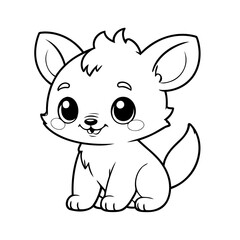 Vector illustration of a cute Animal doodle drawing for kids page