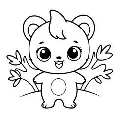 Simple vector illustration of Palmerian drawing for children page