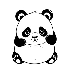 Vector illustration of a cute Panda drawing for toddlers book