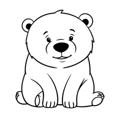 Naklejka premium Vector illustration of a cute Polarbear doodle for toddlers worksheet