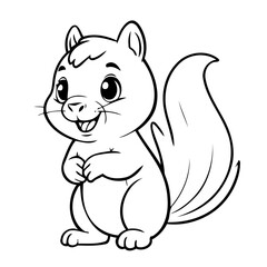 Cute vector illustration Squirrel for kids colouring page