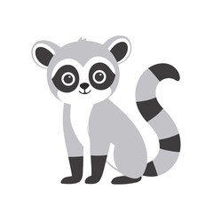 Simple vector illustration of Lemur doodle for toddlers worksheet © meastudios