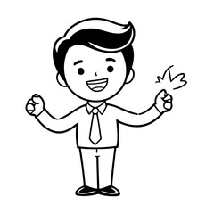 Cute vector illustration Business drawing for kids colouring activity