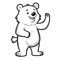 Simple vector illustration of Bear hand drawn for toddlers