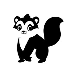 Simple vector illustration of Skunk drawing for kids colouring activity