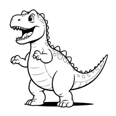 Simple vector illustration of Dino hand drawn for toddlers