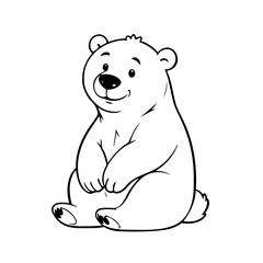 Vector illustration of a cute Polarbear doodle for kids coloring worksheet
