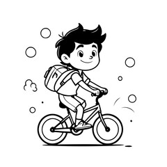 Vector illustration of a cute Boy drawing for toddlers coloring activity