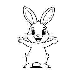 Cute vector illustration Rabbit drawing for children page