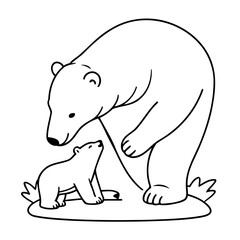 Simple vector illustration of Polarbear drawing for toddlers book