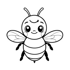 Vector illustration of a cute Bee drawing for toddlers book