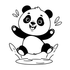 Cute vector illustration Panda hand drawn for toddlers