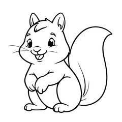 Cute vector illustration Squirrel drawing for kids page