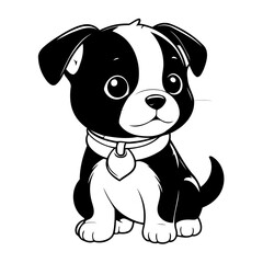 Cute vector illustration Puppy for kids coloring activity page