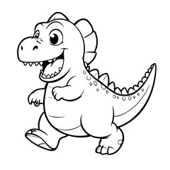Obraz premium Cute vector illustration Dino for children colouring activity