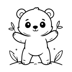 Cute vector illustration Bear hand drawn for toddlers