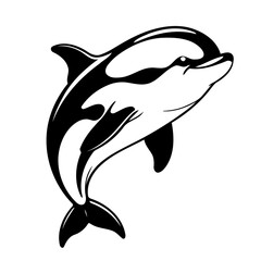 Vector illustration of a cute Orca doodle colouring activity for kids
